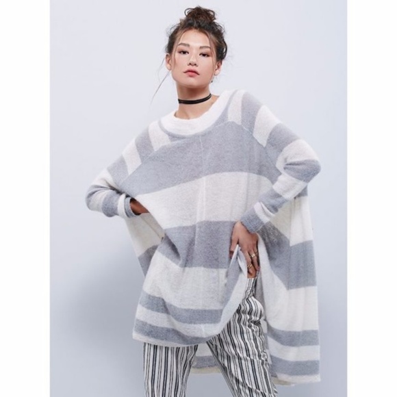 Free People Sweaters - Free People Lafayette Striped Mock Poncho